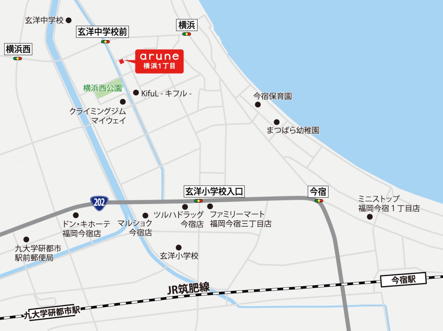 Arune横浜1丁目 周辺環境 福岡の新築一戸建て 建売住宅 ならarune アルネ